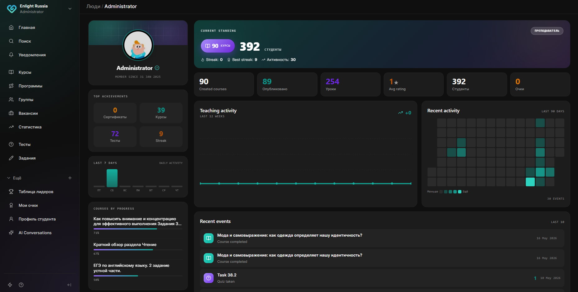 Enlight Russia main page
